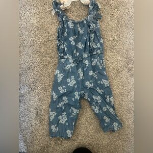 OshKosh B'gosh Denim Blue Floral Romper
